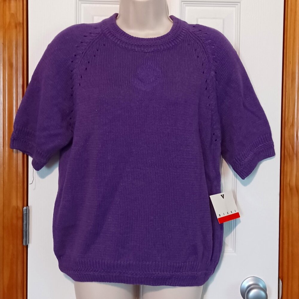 Vintage NWT Ricki Purple Sweater Size Small
